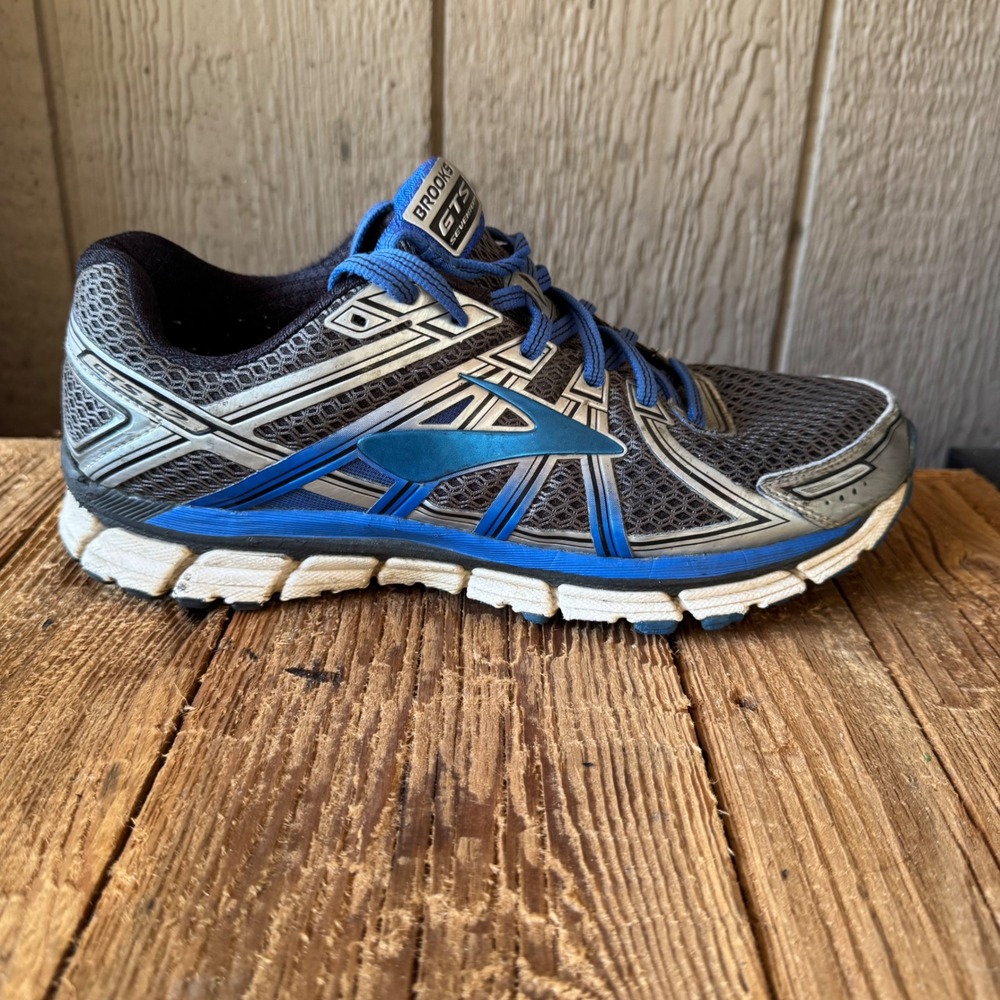 Brooks Adrenaline GTS 17 Mens Running Shoes Grey Blue 1102411D017 Size 9.5